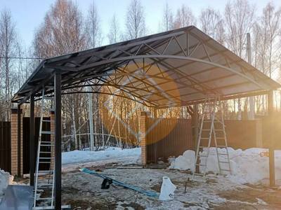Навес из поликарбоната белого цвета