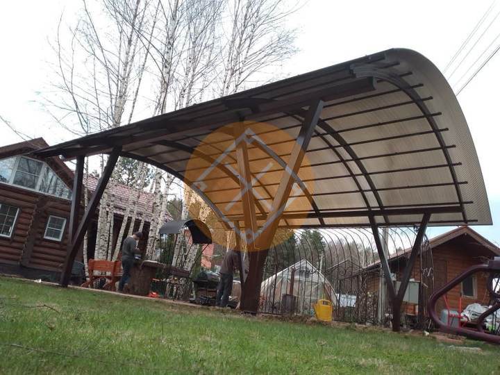 дачный навес с поликарбонатом