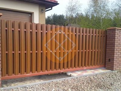 Ворота откатные из евроштакетника с автоматикой