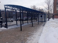 навес из поликарбоната синего цвета